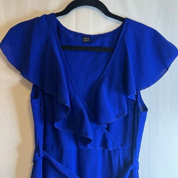 Shein  Blue Ruffle Dress Size L NWOT Lot - Picture 4 of 10